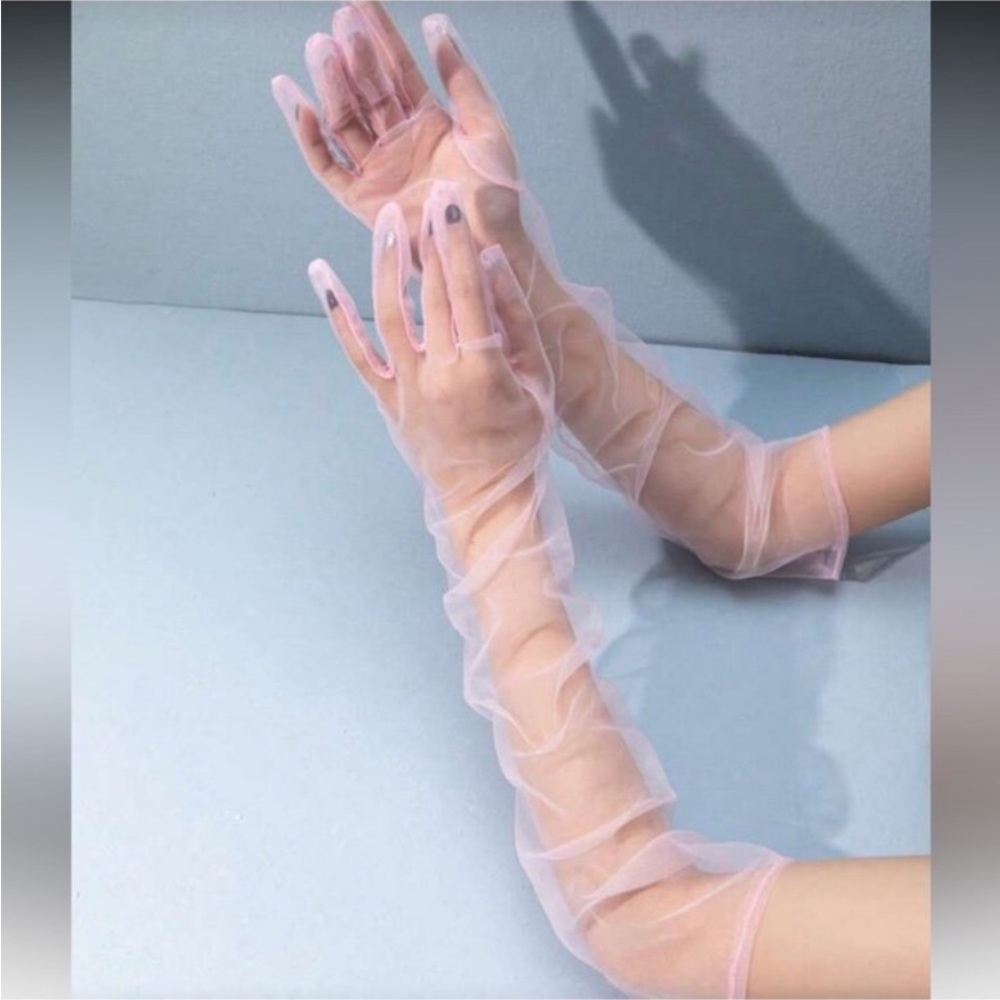 Elegant Sheer Pink Gloves